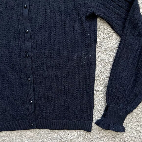 La Maille Sezane Sweater Cardigan Women's Merino Wool Blue - Picture 6 of 11